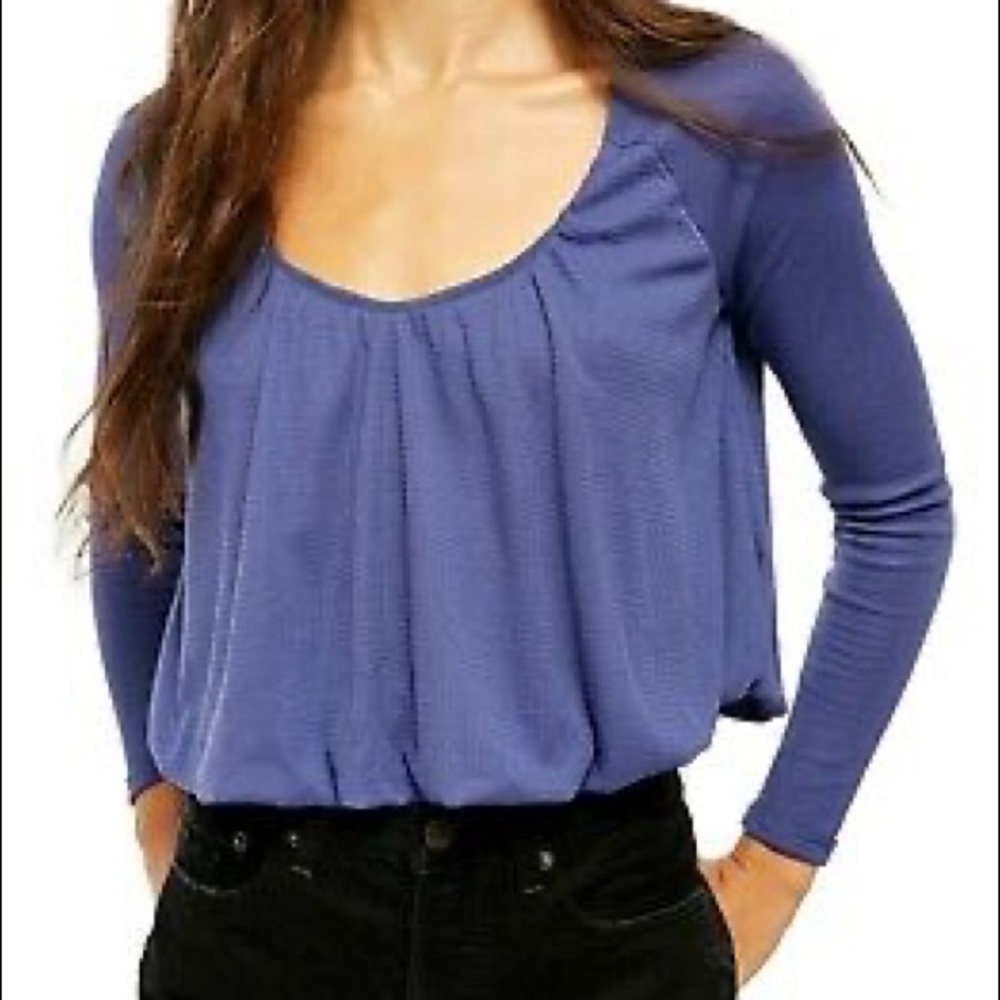 Blue free people blondi long sleeve